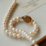 French Vintage Faceted Gemstone Pearl Necklace