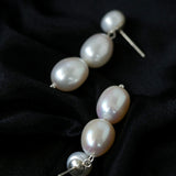 Three Freshwater Pearl Drop Earrings