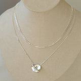 Geometric Layered Necklace with Sculptural Pendant – Sterling Silver