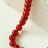 Vintage Red Agate 12mm Round Beaded Necklace