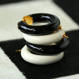 Enamel Glazed Hoops Earrings
