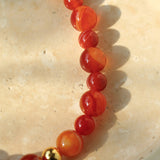Natural Red Agate Beaded Necklace