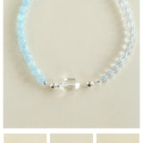 Ocean Serenity Aquamarine & Clear Quartz Magnetic Convertible Beaded Necklace