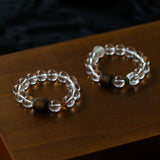 Agarwood Beads Clear Quartz Citrine Stretch Bracelet