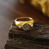 Vintage Antique Coin Ring Style B Narcissus Gold Ring