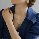 Asymmetrical Heart Cross Pendant Earring