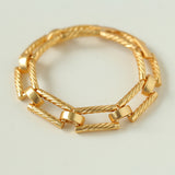 Retro Frosted Square Chain Bracelet - Gold
