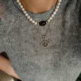 French Vintage Faceted Gemstone Pearl Necklace