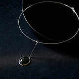 Minimalist Black Onyx Pendant Collar