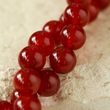 Vintage Red Agate 12mm Round Beaded Necklace