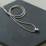 Minimalist Frosted Single Silver Ball Pendant Necklace