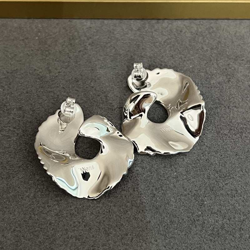 Abstract Wave Texture Statement Earrings - floysun