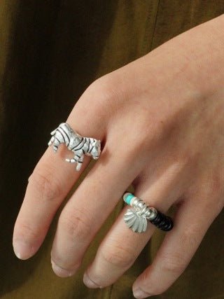 Adjustable Zebra Enamel Open Ring - floysun