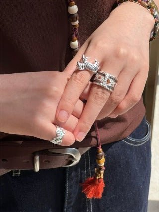 Adjustable Zebra Enamel Open Ring - floysun