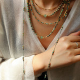 African Turquoise Beaded Necklace - floysun