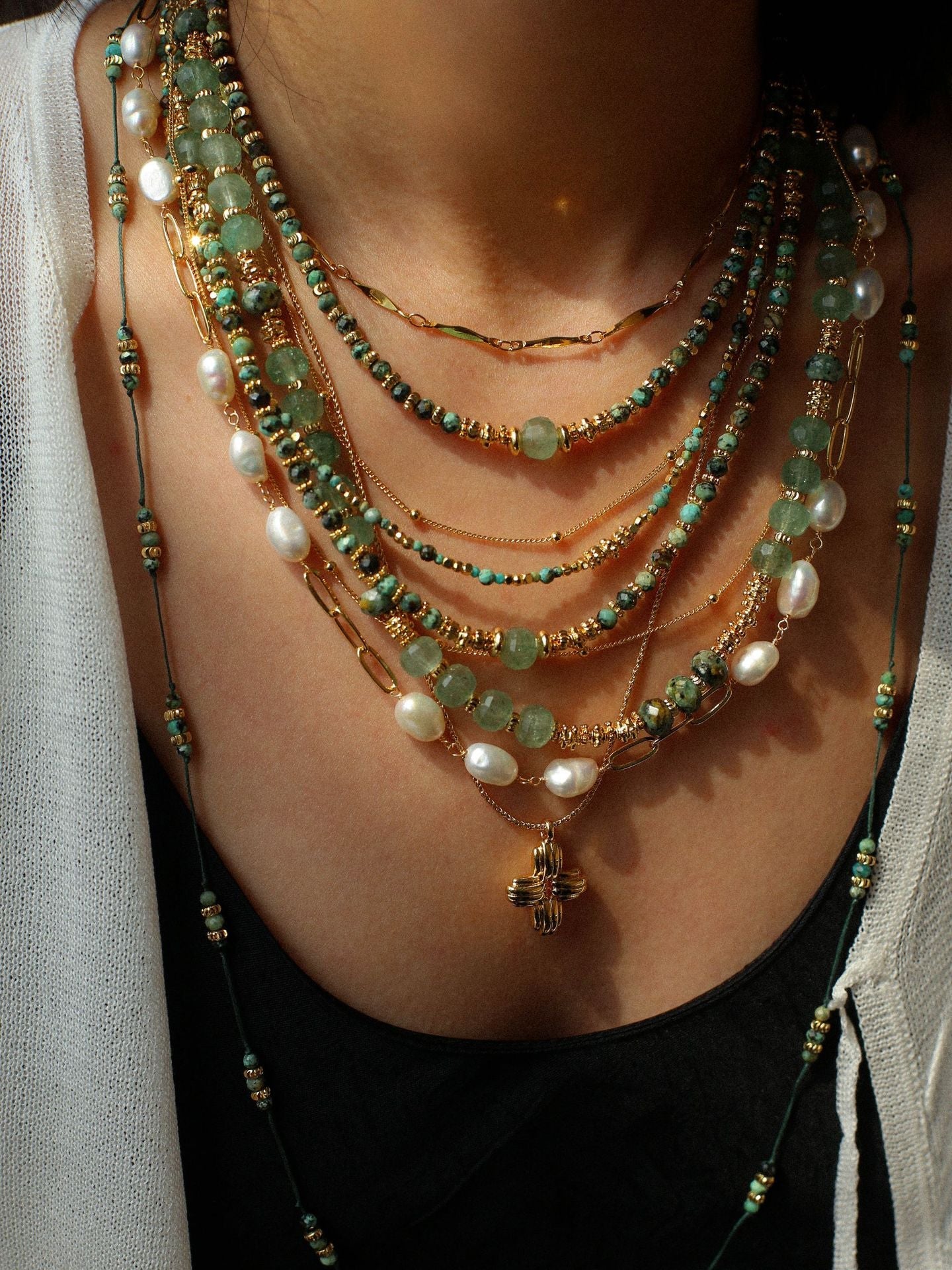 African Turquoise Beaded Necklace - floysun