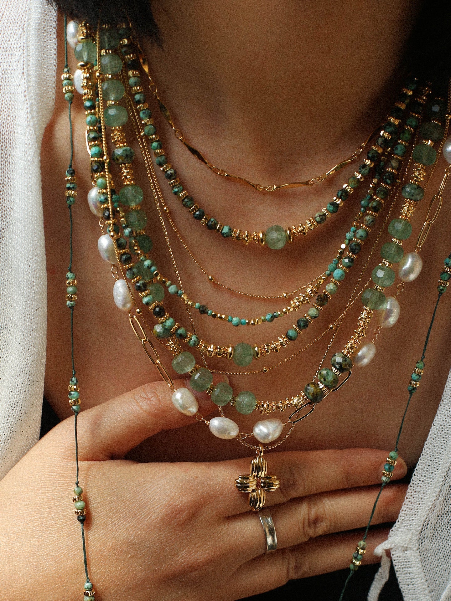 African Turquoise Beaded Necklace - floysun