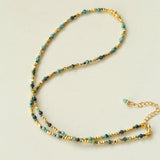 African Turquoise Beaded Necklace - floysun