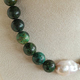 African Turquoise & Natural Baroque Pearl Necklace - floysun