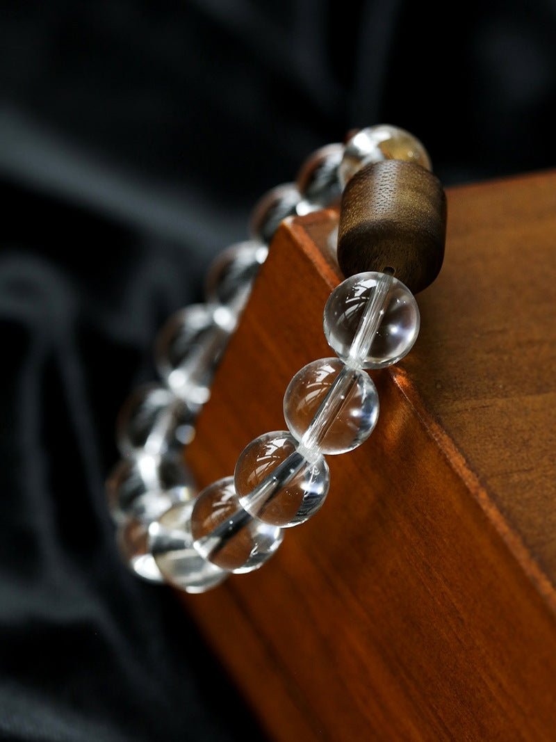 Agarwood Beads White Crystal Citrine Stretch Bracelet - floysun