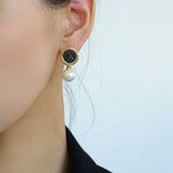 Ancient Greek Retro 925 Silver Coin Pearl Stud Earrings - Type H I - floysun