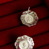 Ancient Greek Retro 925 Silver Coin Stud Earrings - Type A - floysun