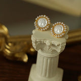 Ancient Greek Retro 925 Silver Coin Stud Earrings - Type C - floysun