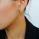 Ancient Greek Retro 925 Silver Coin Stud Earrings - Type F - floysun