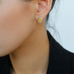 Ancient Greek Retro 925 Silver Coin Stud Earrings - Type F - floysun