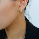 Ancient Greek Retro 925 Silver Coin Stud Earrings - Type F - floysun