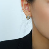 Ancient Greek Retro 925 Silver Coin Stud Earrings - Type G - floysun