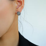 Ancient Greek Retro 925 Silver Coin Stud Earrings - Type K - floysun