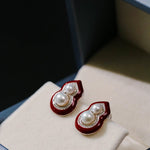 Angora Red Pearl Gourd Studs - floysun