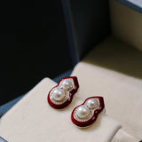 Angora Red Pearl Gourd Studs - floysun