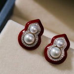 Angora Red Pearl Gourd Studs - floysun