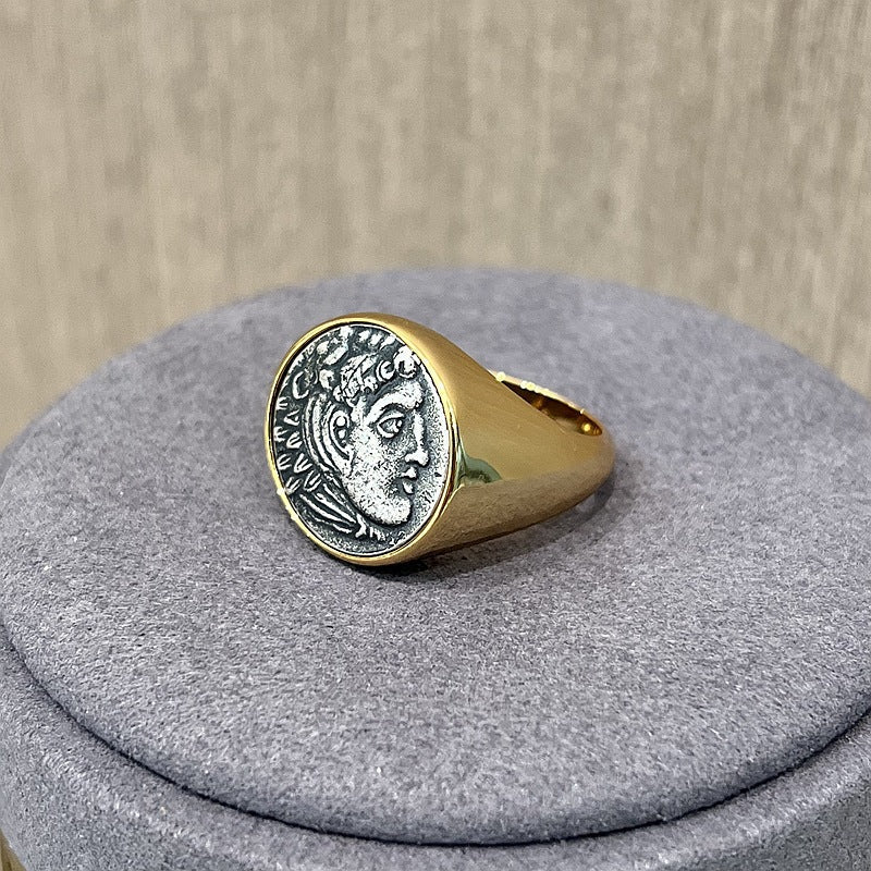Antique Roman Silver Coin Ring - floysun