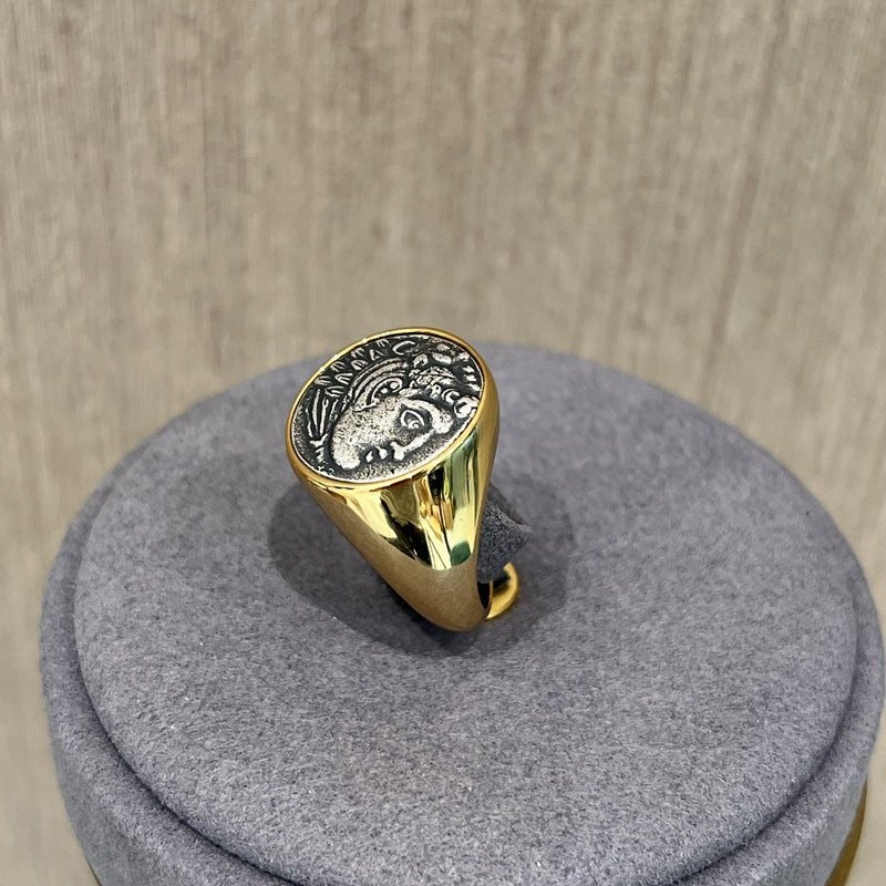 Antique Roman Silver Coin Ring - floysun