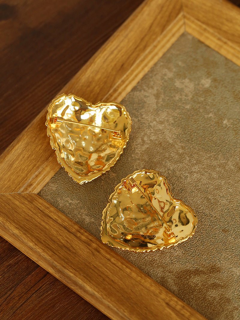 Antique Style Fashion Heart Red Agate Brooch - floysun