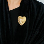 Antique Style Fashion Heart Red Agate Brooch - floysun