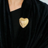 Antique Style Fashion Heart Red Agate Brooch - floysun
