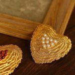 Antique Style Fashion Heart Red Agate Brooch - floysun