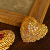 Antique Style Fashion Heart Red Agate Brooch - floysun