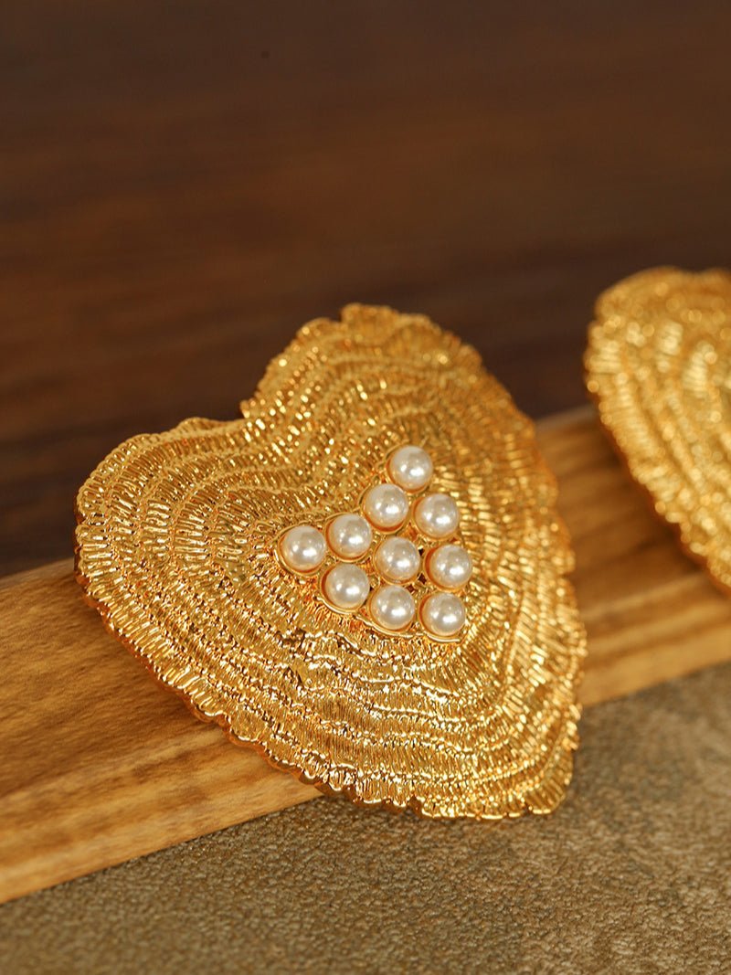 Antique Style Fashion Heart Red Agate Brooch - floysun