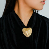 Antique Style Fashion Heart Red Agate Brooch - floysun