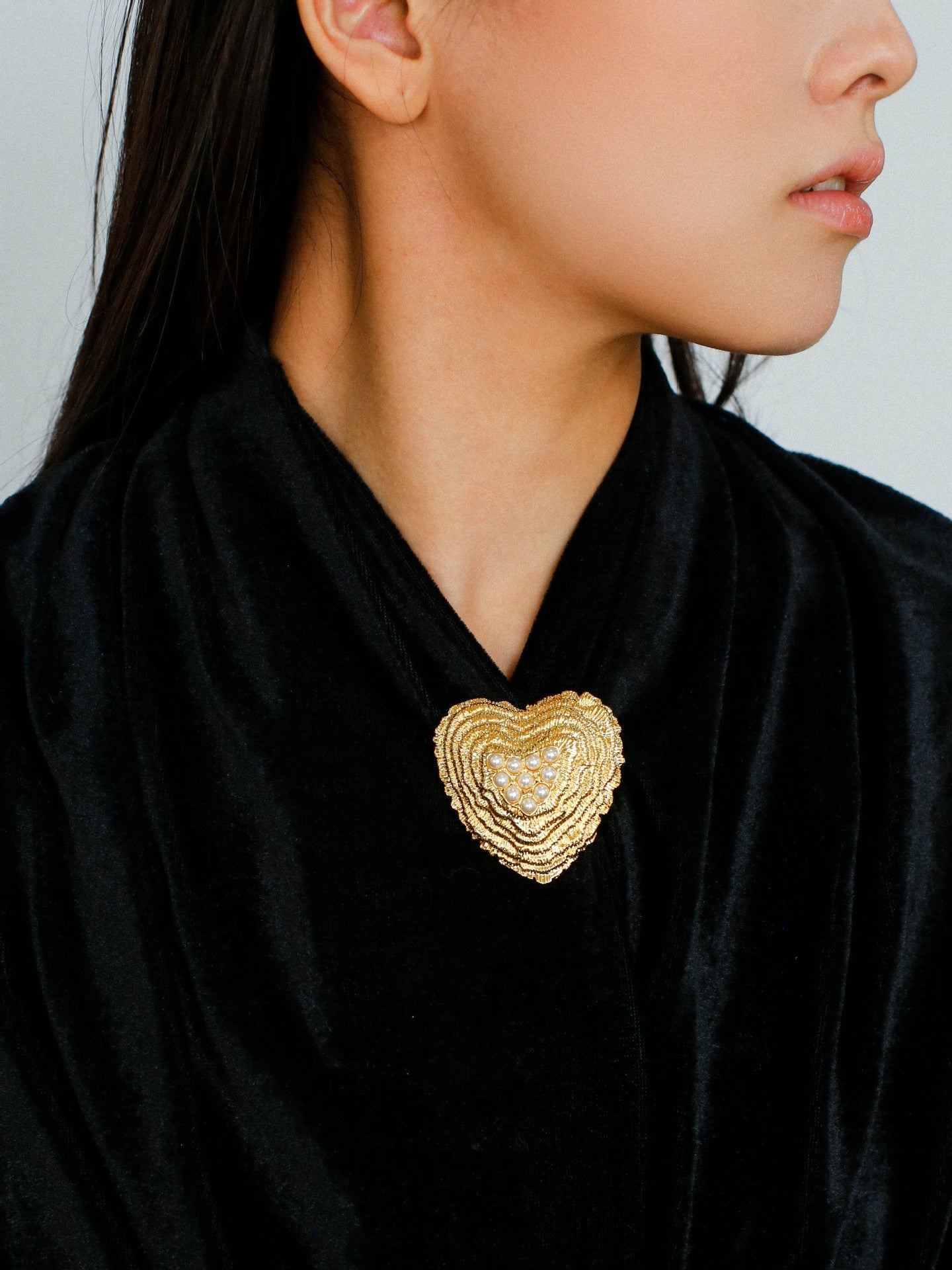 Antique Style Fashion Heart Red Agate Brooch - floysun