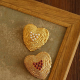 Antique Style Fashion Heart Red Agate Brooch - floysun