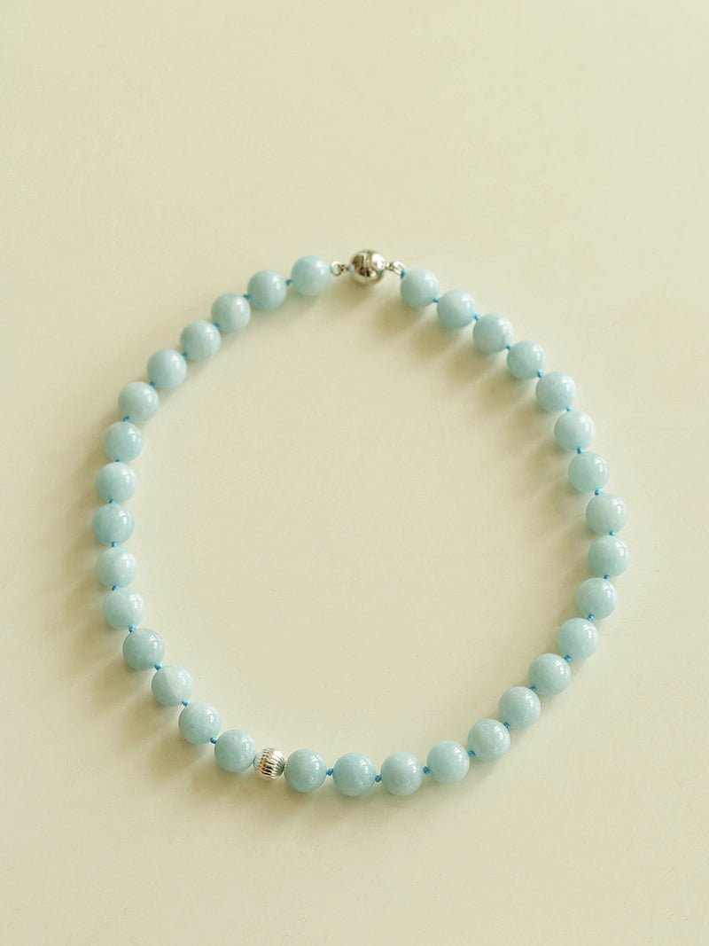 Aquamarine Beaded Necklace - floysun