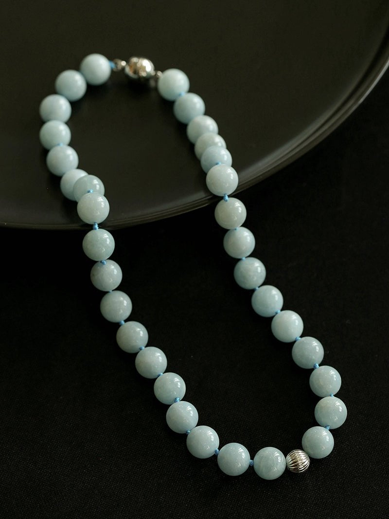 Aquamarine Beaded Necklace - floysun