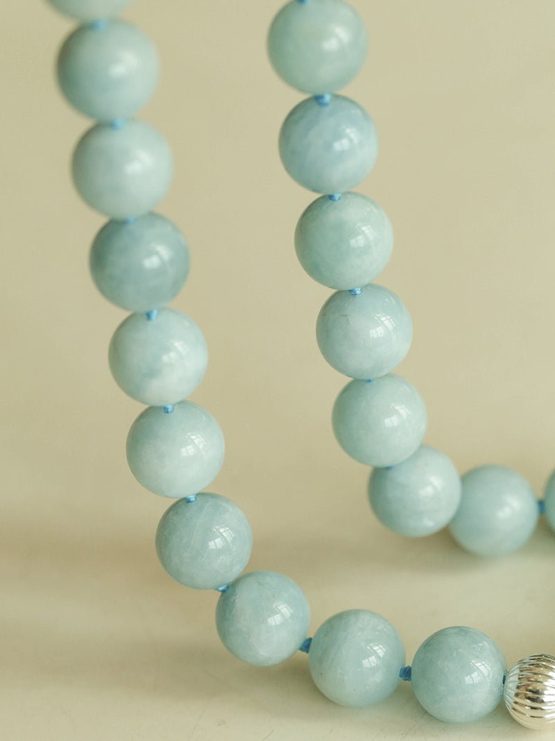 Aquamarine Beaded Necklace - floysun