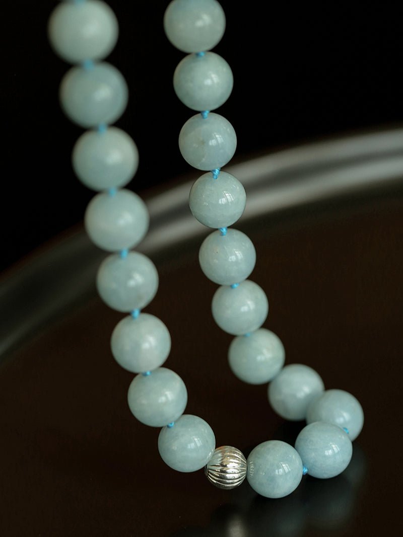 Aquamarine Beaded Necklace - floysun